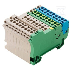 Złączka inicjatora/elementu wykonawczego, złącze sprężynowe, Ciemnobeżowy, 1.5 mm2, 17.5 A, 250 V, liczba przyłączeń: 34, liczba poziomów: 1, TS 35, ZIA 1.5/3L-PE/8/KB