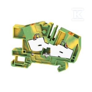 Zacisk PE, PUSH IN, zielony / żółty, 6 mm2, 800 V, liczba przyłączeń: 2, liczba poziomów: 1, TS 35, V-0, Wemid, AITB 6 BB 2C PE