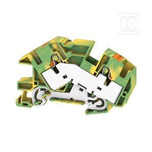 Zacisk PE, PUSH IN, zielony / żółty, 16 mm2, 800 V, liczba przyłączeń: 2, liczba poziomów: 1, TS 35, V-0, Wemid, AITB 16 BB 2C PE