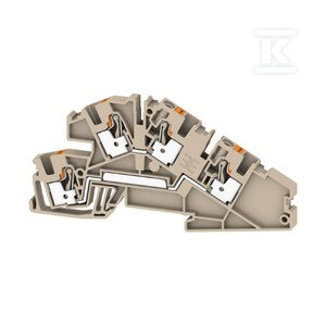 Wielopoziomowy blok zaciskowy, PUSH IN, Ciemnobeżowy, 4 mm2, 30 A, 400 V, liczba przyłączeń: 4, liczba poziomów: 2, AITB 4 BB L-L