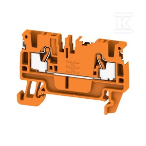 Blok zacisku przelotowego, PUSH IN, pomarańczowy, 2.5 mm2, 24 A, 800 V, liczba przyłączeń: 2, A2C 2.5 DL OR
