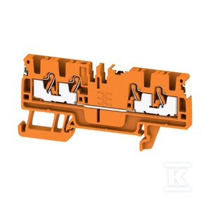 Blok zacisku przelotowego, PUSH IN, pomarańczowy, 2.5 mm2, 24 A, 800 V, liczba przyłączeń: 4, A4C 2.5 DL OR