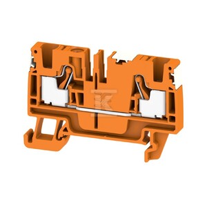 Blok zacisku przelotowego, PUSH IN, pomarańczowy, 4 mm2, 32 A, 800 V, liczba przyłączeń: 2, A2C 4 DL OR