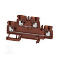 Zacisk modułowy wielorzędowy, PUSH IN, brązowy, 2.5 mm2, 800 V, liczba przyłączeń: 4, liczba poziomów: 2, TS 35, V-0, A2T 2.5 BR