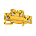 Zacisk modułowy wielorzędowy, PUSH IN, żółty, 2.5 mm2, 800 V, liczba przyłączeń: 4, liczba poziomów: 2, TS 35, V-0, A2T 2.5 YL