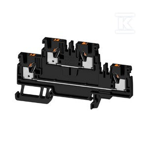 Zacisk modułowy wielorzędowy, PUSH IN, czarny, 2.5 mm2, 800 V, liczba przyłączeń: 4, liczba poziomów: 2, TS 35, V-0, A2T 2.5 BK