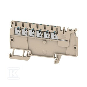 Zacisk rozdziału potencjału, PUSH IN, Ciemnobeżowy, 1.5 mm2, 17.5 A, 500 V, liczba przyłączeń: 6, liczba poziomów: 1, AAP11 1.5 LI DL BL