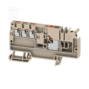Zacisk rozdziału potencjału, PUSH IN, Ciemnobeżowy, 6 mm2, 41 A, 500 V, liczba przyłączeń: 1, liczba poziomów: 1, AAP11 6/6X1.5 LO-LI DL RD