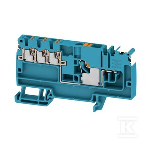 Zacisk rozdziału potencjału, PUSH IN, niebieski, 6 mm2, 41 A, 500 V, liczba przyłączeń: 1, liczba poziomów: 1, AAP11 6/6X1.5 LO-LI DL BL/OR