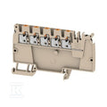 Zacisk rozdziału potencjału, PUSH IN, Ciemnobeżowy, 2.5 mm2, 24 A, 800 V, liczba przyłączeń: 5, liczba poziomów: 1, AAP12 2.5 LI DL OR