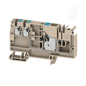 Zacisk rozdziału potencjału, PUSH IN, Ciemnobeżowy, 10 mm2, 57 A, 800 V, liczba przyłączeń: 1, liczba poziomów: 1, AAP12Â 10/4X2.5 LO-LI DL BL