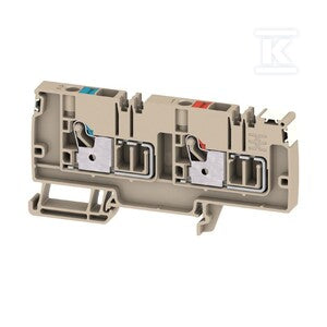 Zacisk rozdziału potencjału, PUSH IN, Ciemnobeżowy, 6 mm2, 41 A, 250 V, liczba przyłączeń: 2, liczba poziomów: 1, AAP13 6 LO-LO DL
