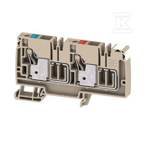 Zacisk rozdziału potencjału, PUSH IN, Ciemnobeżowy, 10 mm2, 57 A, 500 V, liczba przyłączeń: 2, liczba poziomów: 1, AAP14 10 LO-LO DL