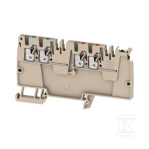 Zacisk rozdziału potencjału, PUSH IN, Ciemnobeżowy, 2.5 mm2, 24 A, 500 V, liczba przyłączeń: 4, liczba poziomów: 1, AAP14 2.5 LI-LI DL