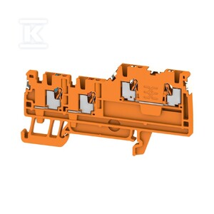Złączka inicjatora/elementu wykonawczego, PUSH IN, pomarańczowy, 1.5 mm2, 13.5 A, 250 V, liczba przyłączeń: 4, liczba poziomów: 2, TS 35, AIO21 1.5 SI DL OR
