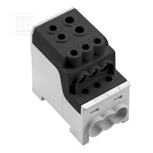 Zacisk rozdziału potencjału, złącze śrubowe, czarny, 70 mm2, 200 A, 1000 V, liczba przyłączeń: 8, liczba poziomów: 1, WPD 110 1X70+1X35/6X16 BK