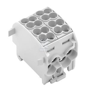 Zacisk rozdziału potencjału, złącze śrubowe, Jasnoszary, 25 mm2, 152 A, 1000 V, liczba przyłączeń: 8, liczba poziomów: 1, WPD 201 4X25/4X16 GY