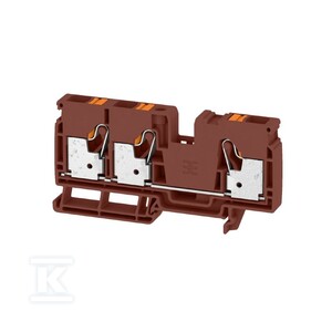 Blok zacisku przelotowego, PUSH IN, brązowy, 10 mm2, 57 A, 1000 V, liczba przyłączeń: 3, A3C 10 BR