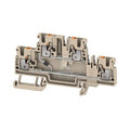 Blok zaciskowy, PUSH IN, Ciemnobeżowy, 2.5 mm2, 500 V, 500 V, liczba przyłączeń: 4, liczba poziomów: 2, TS 35, A2T 2.5 EM1 D3/2