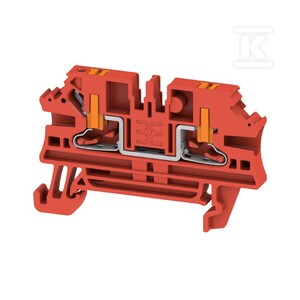 Blok zacisku przelotowego, PUSH IN, czerwony, 2.5 mm2, 24 A, 800 V, liczba przyłączeń: 2, AL2C 2.5 RD