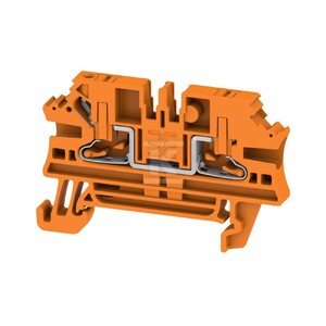 Blok zacisku przelotowego, PUSH IN, pomarańczowy, 2.5 mm2, 24 A, 800 V, liczba przyłączeń: 2, AL2C 2.5 OR