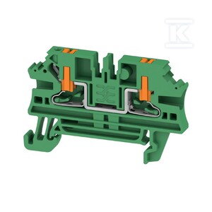 Blok zacisku przelotowego, PUSH IN, zielony, 2.5 mm2, 24 A, 800 V, liczba przyłączeń: 2, AL2C 2.5 GN