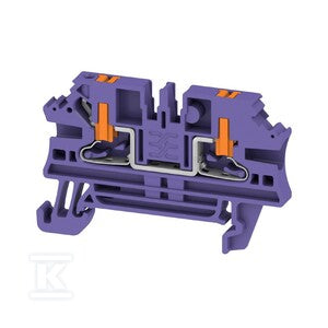 Blok zacisku przelotowego, PUSH IN, fioletowy, 2.5 mm2, 24 A, 800 V, liczba przyłączeń: 2, AL2C 2.5 VT