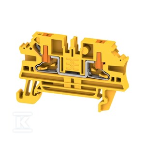 Blok zacisku przelotowego, PUSH IN, żółty, 2.5 mm2, 24 A, 800 V, liczba przyłączeń: 2, AL2C 2.5 YL