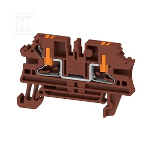 Blok zacisku przelotowego, PUSH IN, brązowy, 2.5 mm2, 24 A, 800 V, liczba przyłączeń: 2, AL2C 2.5 BR