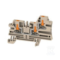 Blok zacisku przelotowego, PUSH IN, Ciemnobeżowy, 2.5 mm2, 24 A, 800 V, liczba przyłączeń: 3, AL3C 2.5