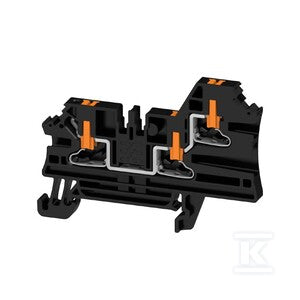 Blok zacisku przelotowego, PUSH IN, czarny, 2.5 mm2, 24 A, 800 V, liczba przyłączeń: 3, AL3C 2.5 BK