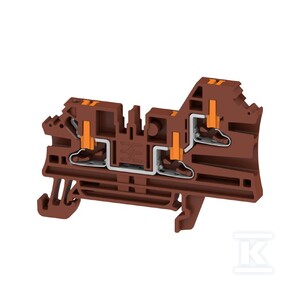 Blok zacisku przelotowego, PUSH IN, brązowy, 2.5 mm2, 24 A, 800 V, liczba przyłączeń: 3, AL3C 2.5 BR