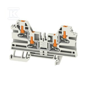 Blok zacisku przelotowego, PUSH IN, Jasnoszary, 2.5 mm2, 24 A, 800 V, liczba przyłączeń: 4, AL4C 2.5 LTGY