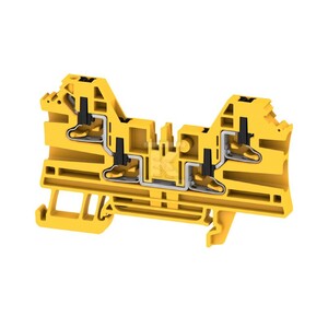 Blok zacisku przelotowego, PUSH IN, czarny/żółty, 2.5 mm2, 24 A, 800 V, liczba przyłączeń: 4, AL4C 2.5 FE