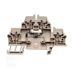 Blok zaciskowy, złącze sprężynowe, beżowy, 2.5 mm2, 500 V, 500 V, liczba przyłączeń: 4, liczba poziomów: 2, TS 35, ZDK 2.5/D/9