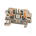 Blok zacisku przelotowego, PUSH IN, Ciemnobeżowy, 4 mm2, 32 A, 1000 V, liczba przyłączeń: 2, AL2C 4