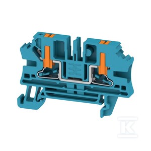 Blok zacisku przelotowego, PUSH IN, niebieski, 4 mm2, 32 A, 1000 V, liczba przyłączeń: 2, AL2C 4 BL
