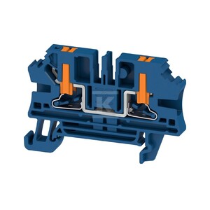 Blok zacisku przelotowego, PUSH IN, Ciemnoniebieski, 4 mm2, 32 A, 1000 V, liczba przyłączeń: 2, AL2C 4 DBL