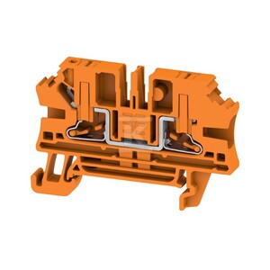 Blok zacisku przelotowego, PUSH IN, pomarańczowy, 4 mm2, 32 A, 1000 V, liczba przyłączeń: 2, AL2C 4 OR