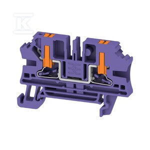 Blok zacisku przelotowego, PUSH IN, fioletowy, 4 mm2, 32 A, 1000 V, liczba przyłączeń: 2, AL2C 4 VT
