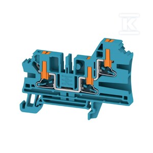 Blok zacisku przelotowego, PUSH IN, niebieski, 4 mm2, 32 A, 1000 V, liczba przyłączeń: 3, AL3C 4 BL