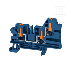 Blok zacisku przelotowego, PUSH IN, Ciemnoniebieski, 4 mm2, 32 A, 1000 V, liczba przyłączeń: 3, AL3C 4 DBL