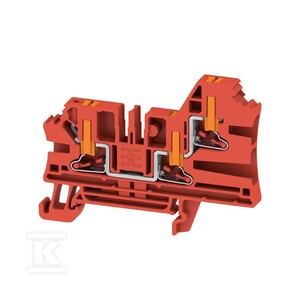 Blok zacisku przelotowego, PUSH IN, czerwony, 4 mm2, 32 A, 1000 V, liczba przyłączeń: 3, AL3C 4 RD