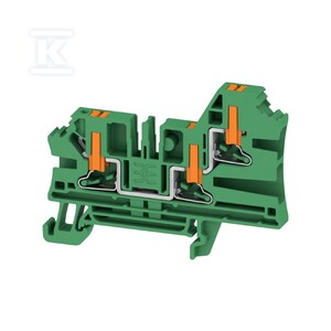 Blok zacisku przelotowego, PUSH IN, zielony, 4 mm2, 32 A, 1000 V, liczba przyłączeń: 3, AL3C 4 GN