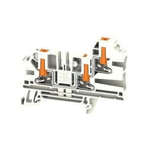 Blok zacisku przelotowego, PUSH IN, biały, 4 mm2, 32 A, 1000 V, liczba przyłączeń: 3, AL3C 4 WT