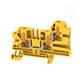 Blok zacisku przelotowego, PUSH IN, żółty, 4 mm2, 32 A, 1000 V, liczba przyłączeń: 3, AL3C 4 YL