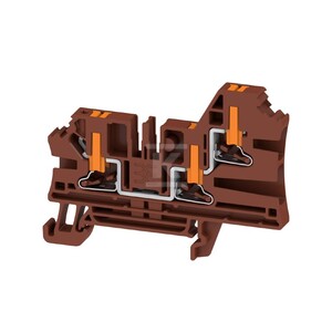 Blok zacisku przelotowego, PUSH IN, brązowy, 4 mm2, 32 A, 1000 V, liczba przyłączeń: 3, AL3C 4 BR