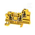 Blok zacisku przelotowego, PUSH IN, czarny/żółty, 4 mm2, 32 A, 1000 V, liczba przyłączeń: 3, AL3C 4 FE