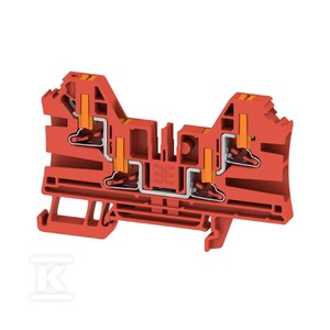 Blok zacisku przelotowego, PUSH IN, czerwony, 4 mm2, 32 A, 1000 V, liczba przyłączeń: 4, AL4C 4 RD