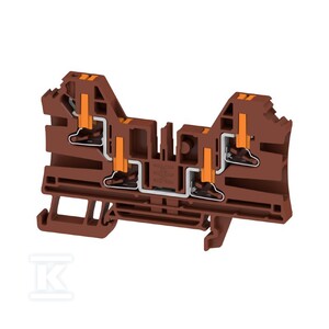 Blok zacisku przelotowego, PUSH IN, brązowy, 4 mm2, 32 A, 1000 V, liczba przyłączeń: 4, AL4C 4 BR